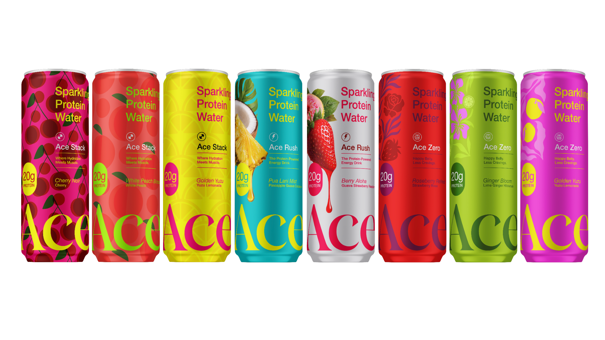 Ace Sparkling Protein Water — complete lineup