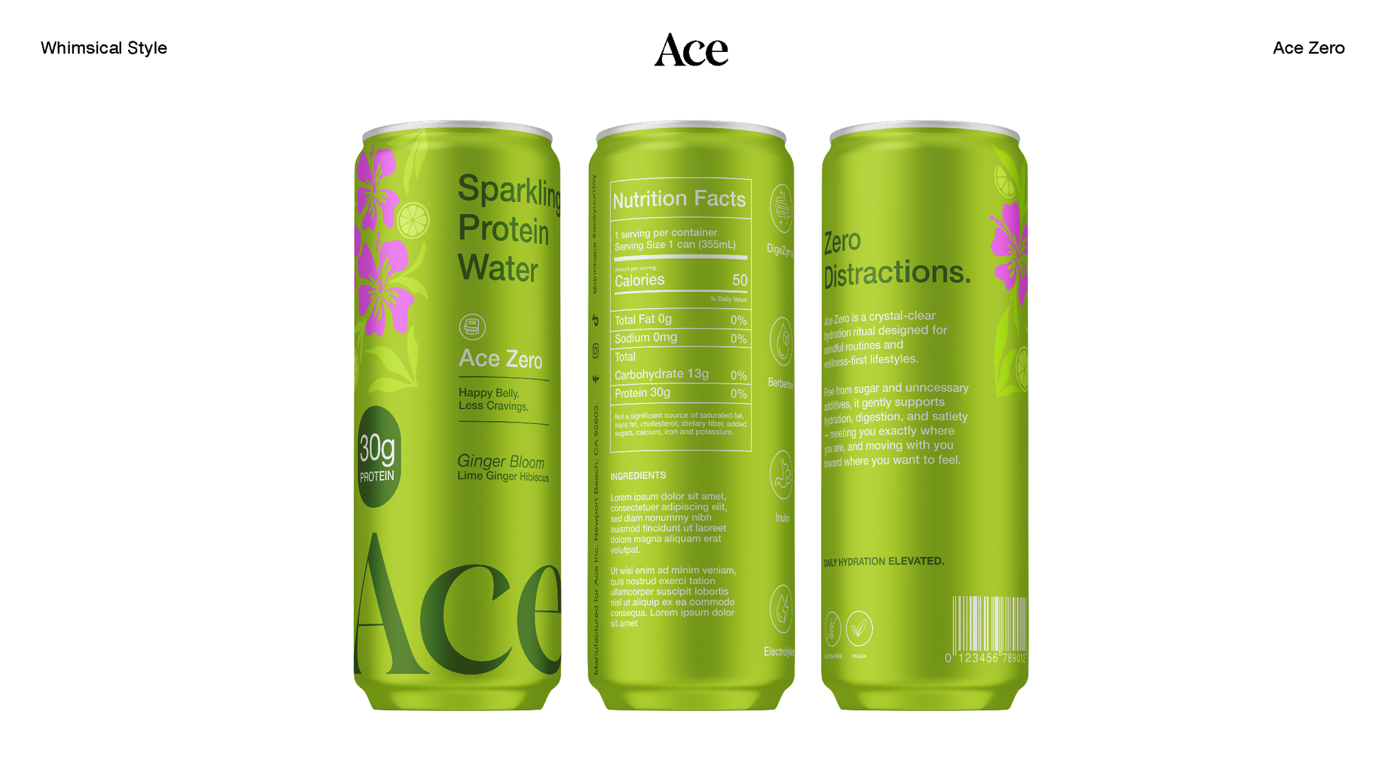 Ginger Bloom — Ace Zero — Sparkling Protein Water